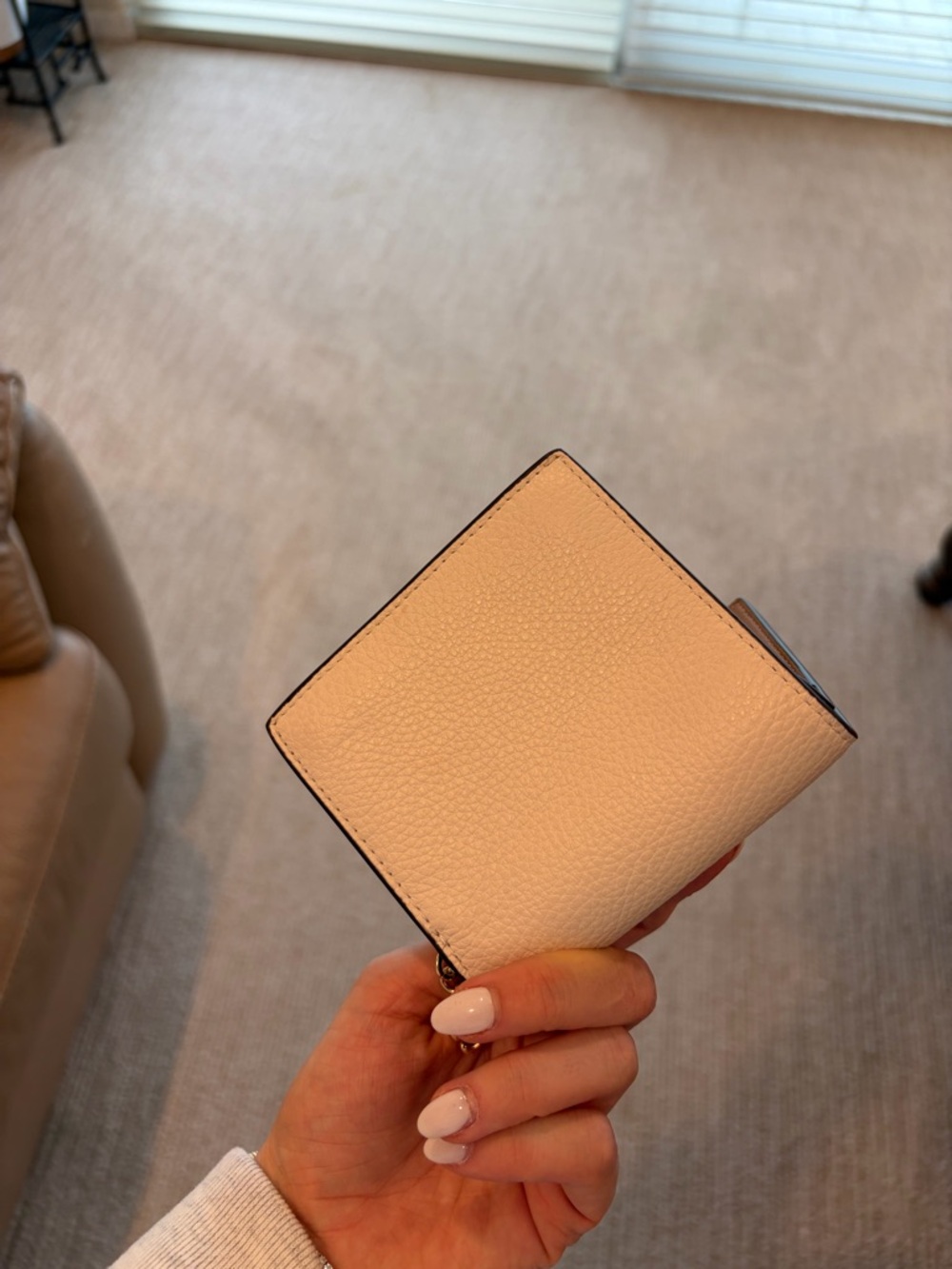 Coach Pebbled Leather Small Wallet in White with Gold Hardware - Picture 2 of 4